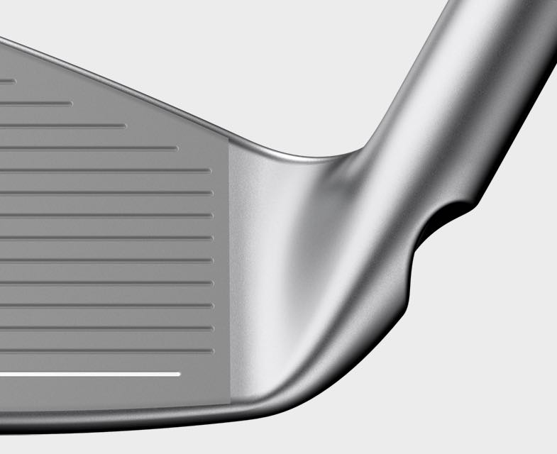 Der Hosel des i59 Eisen hat die für Ping-Eisen charakteristische Einkerbung auf der Rückseite