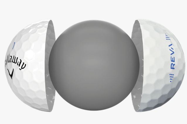 Das zentrale Konstruktionsmerkmal des Callaway REVA Golfballs ist der übergroße Kern