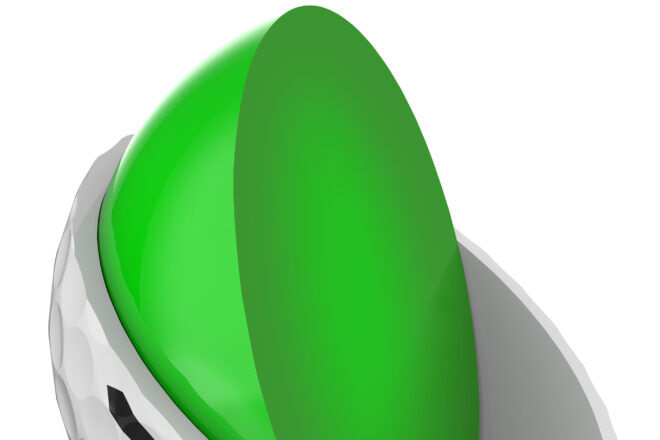 Schnittzeichnung des Srixon Soft Feel Golfballs mit weichem Kern
