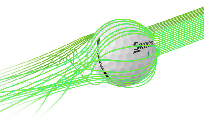 Luftströmungsbild des Srixon Soft Feel Golfballs