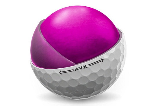 Der dreiteilige Titleist AVX Golfball hat einen Kern mit neuer Materialformel