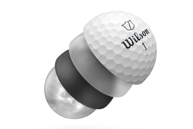 Die vier Komponenten des Wilson Staff Model Golfballs