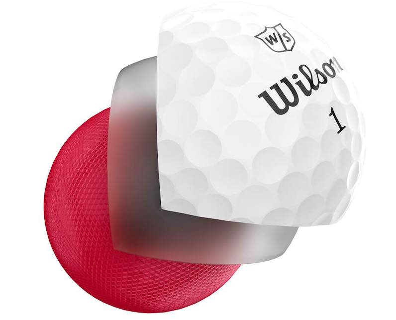 Alle drei Komponenten des Wilson Triad Golfballs haben die gleiche Dichte