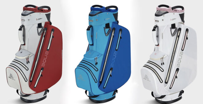 Drei Farbvarianten des Big Max Aqua Style 4 Golfbag 2024
