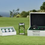 TAG Heuer Connected Modular 45 Golf Edition mit Smartphone und Bällen