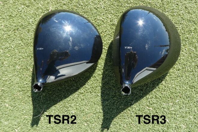 Die Köpfe vom Titleist TSR2 und TSR3 im Vergleich